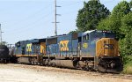 CSX 4588 leads a train eastbound